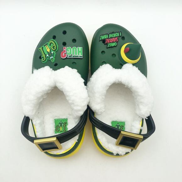 Crocs Unisex Kids Elf Classic Clogs Size 13 Festive Green NWT - Picture 8 of 11